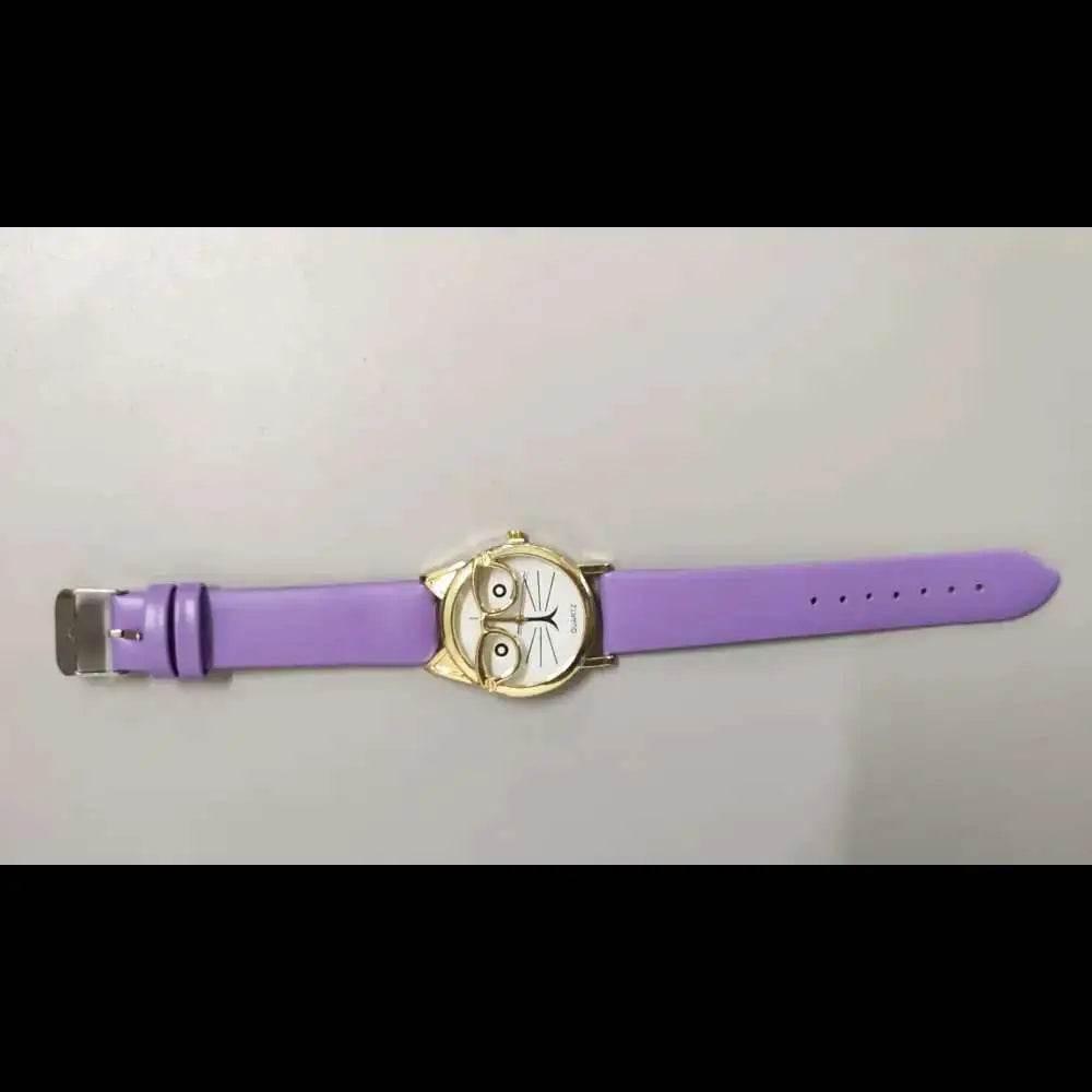 Lovely Cartoon Children Watch with Cat Face Design - Estalios