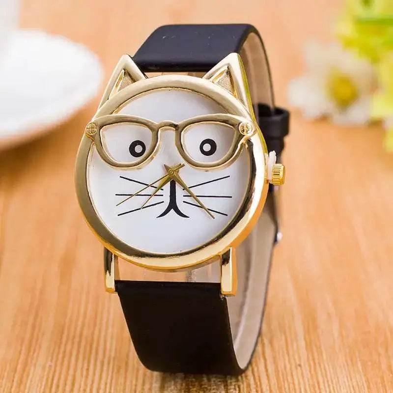 Lovely Cartoon Children Watch with Cat Face Design - Estalios