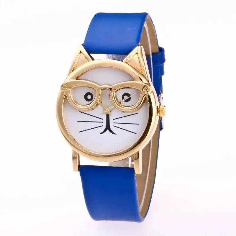 Lovely Cartoon Children Watch with Cat Face Design - Estalios