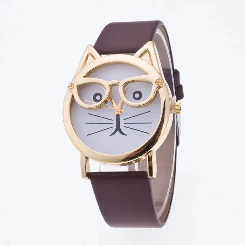 Lovely Cartoon Children Watch with Cat Face Design - Estalios