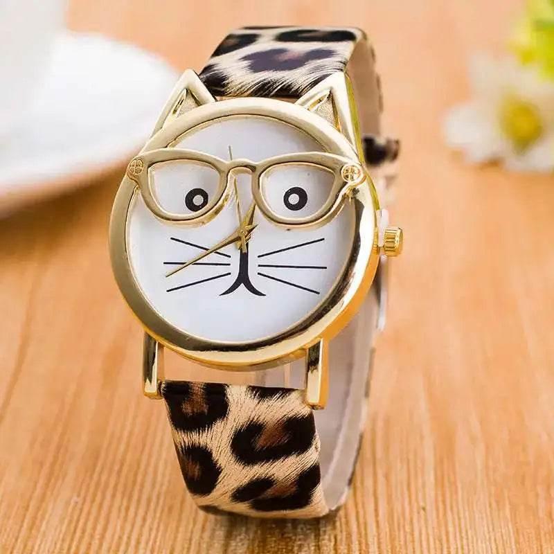 Lovely Cartoon Children Watch with Cat Face Design - Estalios