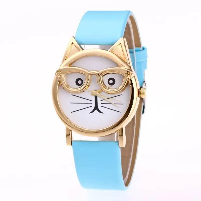 Lovely Cartoon Children Watch with Cat Face Design - Estalios