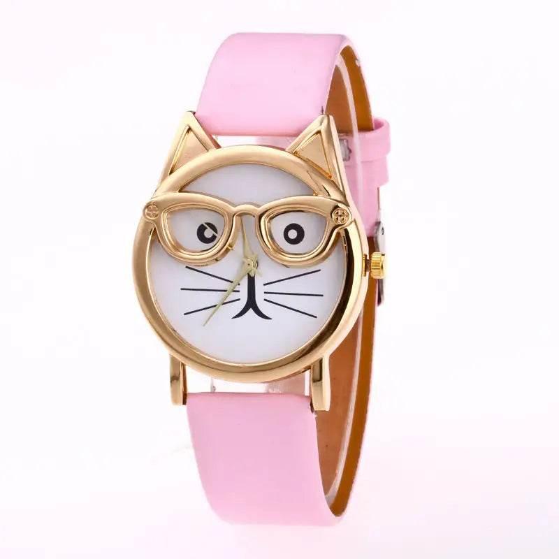 Lovely Cartoon Children Watch with Cat Face Design - Estalios