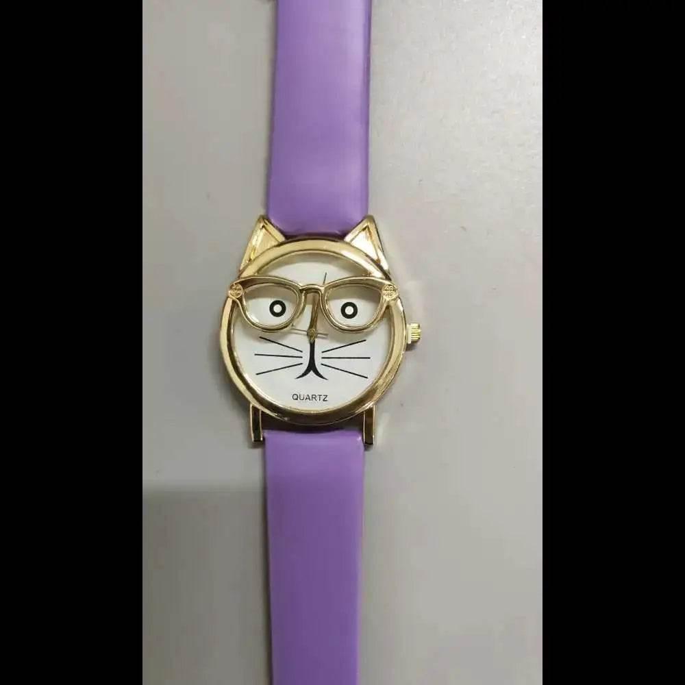 Lovely Cartoon Children Watch with Cat Face Design - Estalios
