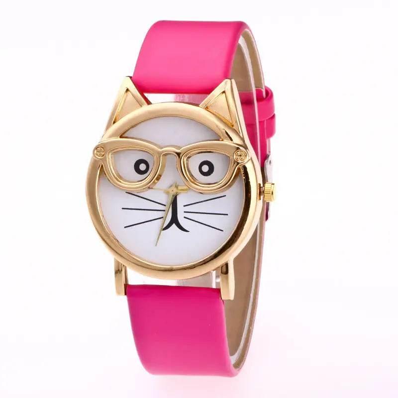 Lovely Cartoon Children Watch with Cat Face Design - Estalios
