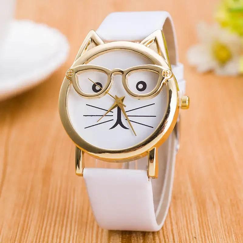Lovely Cartoon Children Watch with Cat Face Design - Estalios