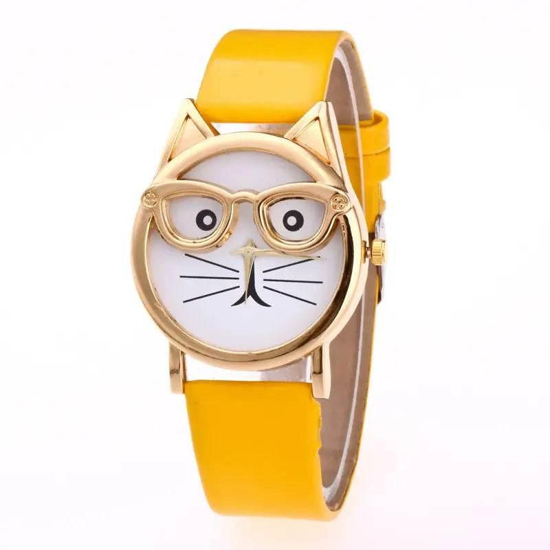 Lovely Cartoon Children Watch with Cat Face Design - Estalios
