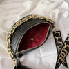 Luxury Plaid Leather Thick Chain Fanny Pack for Women - Versatile Waist, Shoulder, and Crossbody Bag in Black - Estalios