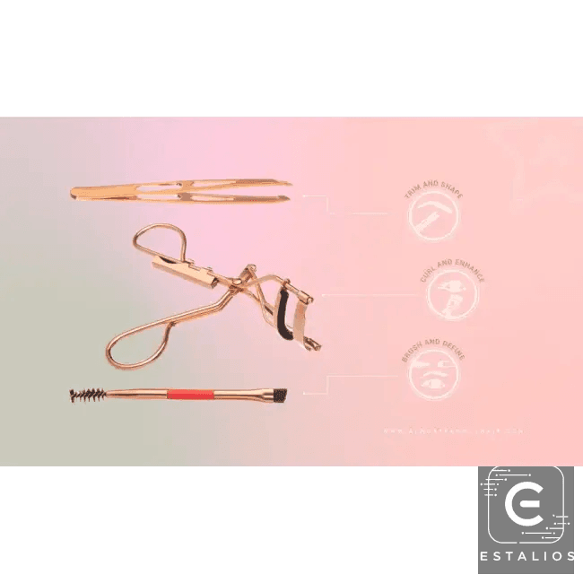 Glam Rose Gold Luxe Makeup & Lash Lifter Set for Flawless Beauty - Estalios