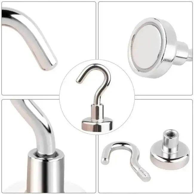 Magnetic Kitchen Magic: Sleek Silver Hooks for Easy Access - Estalios