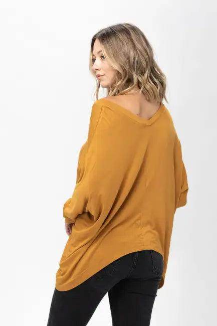 Mauve Long-Sleeved Dolman Sleeve Knit Tunic Blouse for Comfort - Estalios