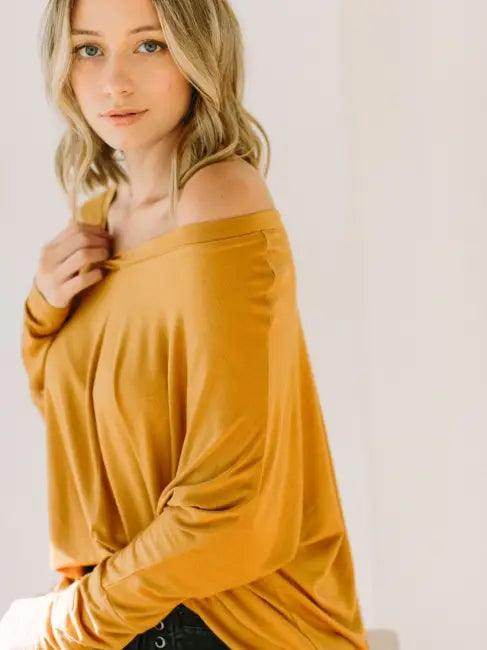 Mauve Long-Sleeved Dolman Sleeve Knit Tunic Blouse for Comfort - Estalios