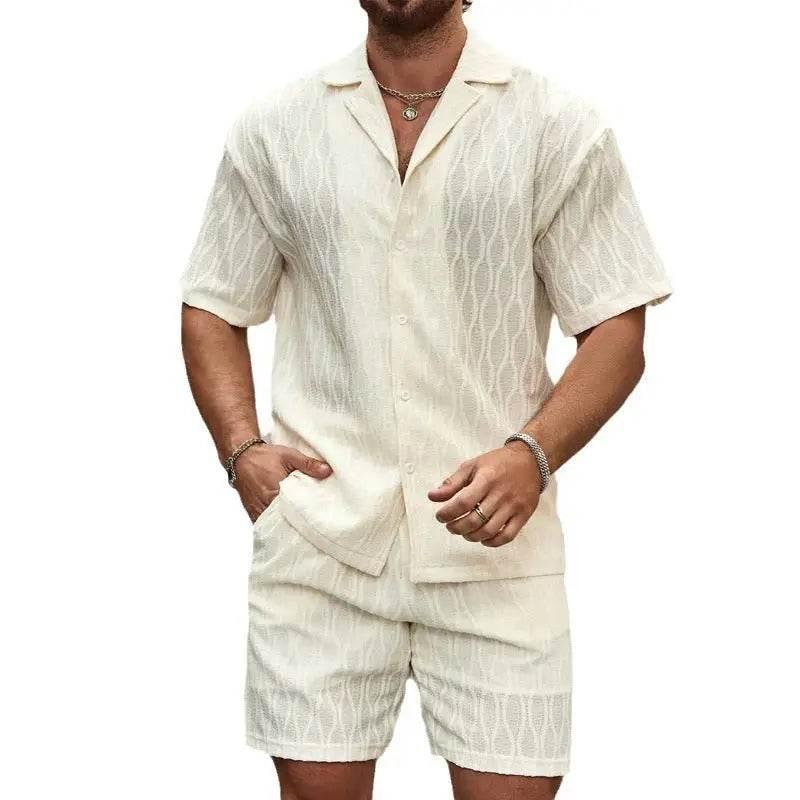 Men Tracksuits Summer Fashion Solid Loose Casual Two Piece - Estalios