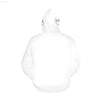 White hooded sweatshirt.