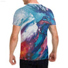 Men's All Over Print T-shirt with Solid Color Collar - Estalios