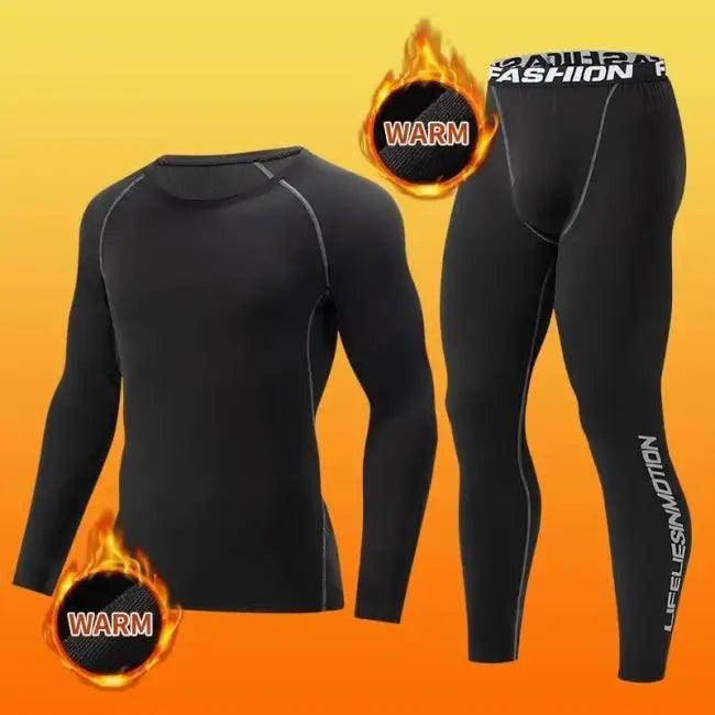 Ultimate Black Thermal Underwear Set for All-Day Comfort - Estalios