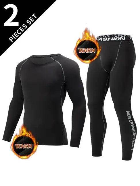Ultimate Black Thermal Underwear Set for All-Day Comfort - Estalios
