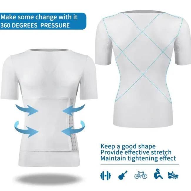 Mens Body Shaper Compression Shirts for Tummy Control - Estalios