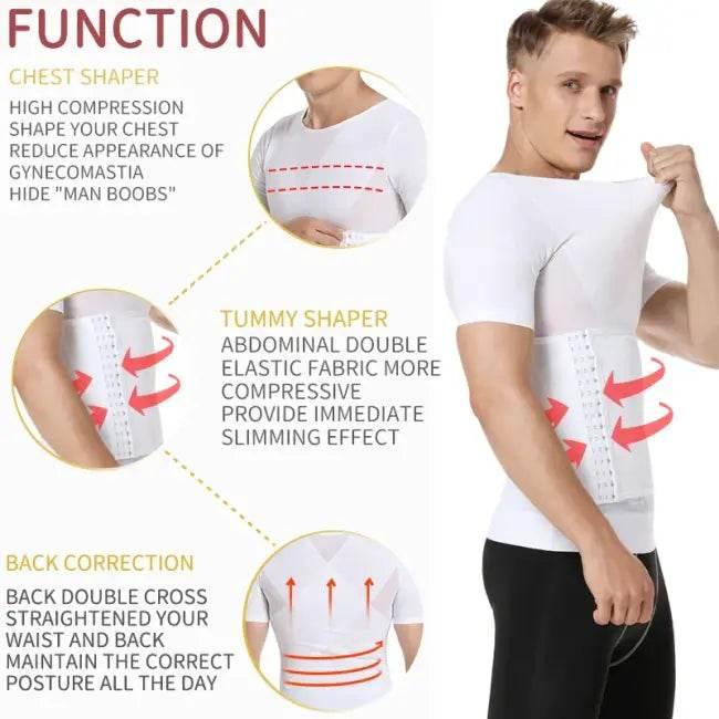Mens Body Shaper Compression Shirts for Tummy Control - Estalios