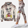 Trendy Stylish Mickey Mouse Floral Hoodie & Leggings Set.