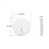 White circular tracker with dimensions.