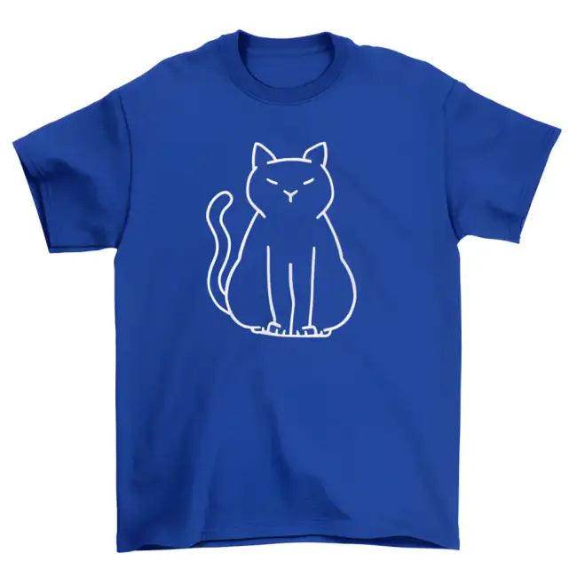 Comfy Minimalist Cat T-shirts in Blue, Black, Green - Estalios