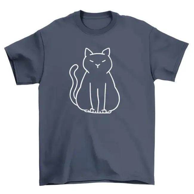Comfy Minimalist Cat T-shirts in Blue, Black, Green - Estalios