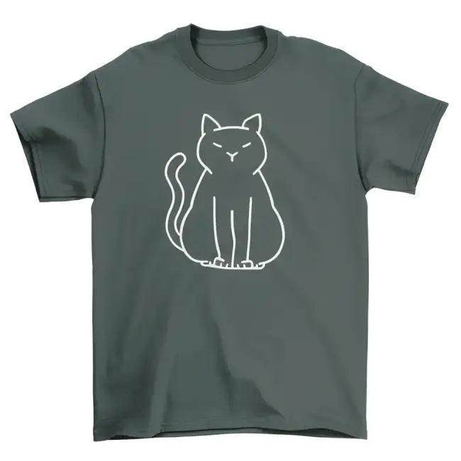 Comfy Minimalist Cat T-shirts in Blue, Black, Green - Estalios