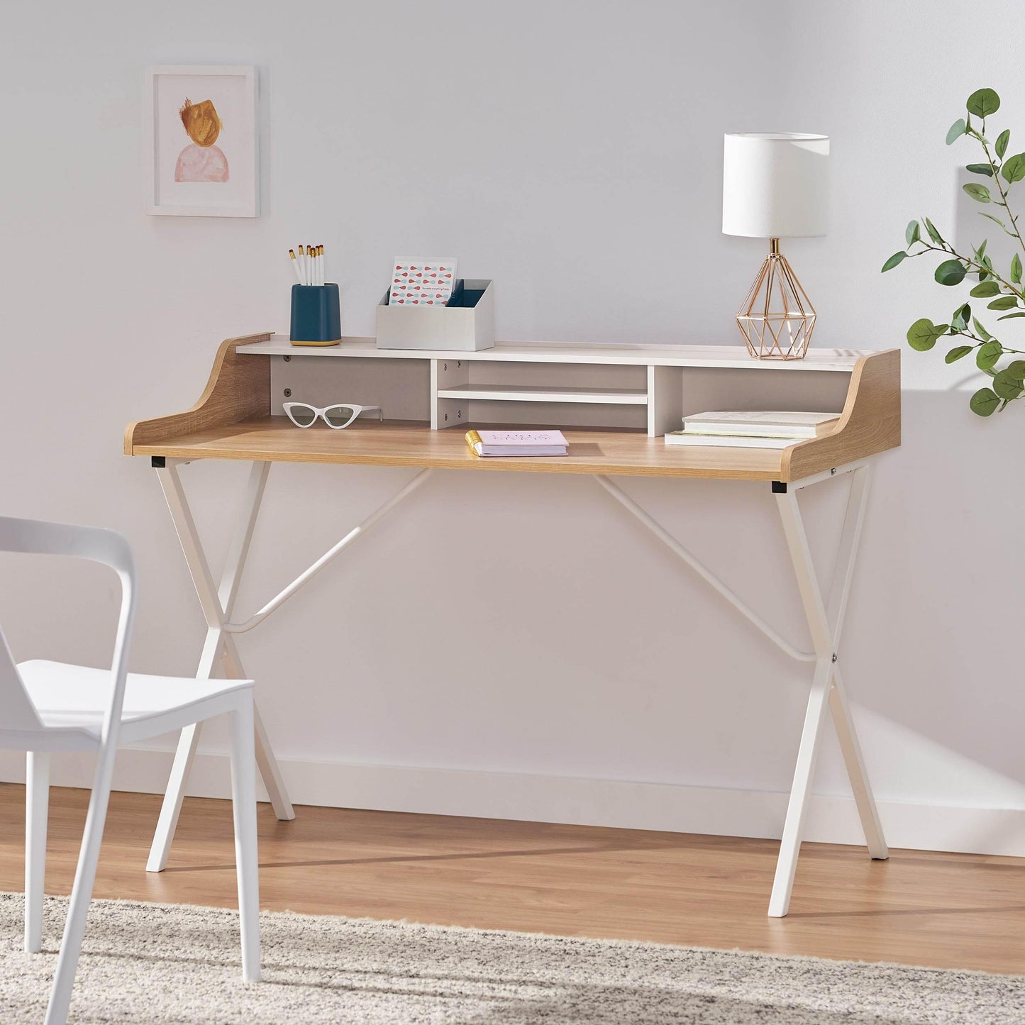 X Marks the Spot: The White and Wood Wonder Desk! - Estalios