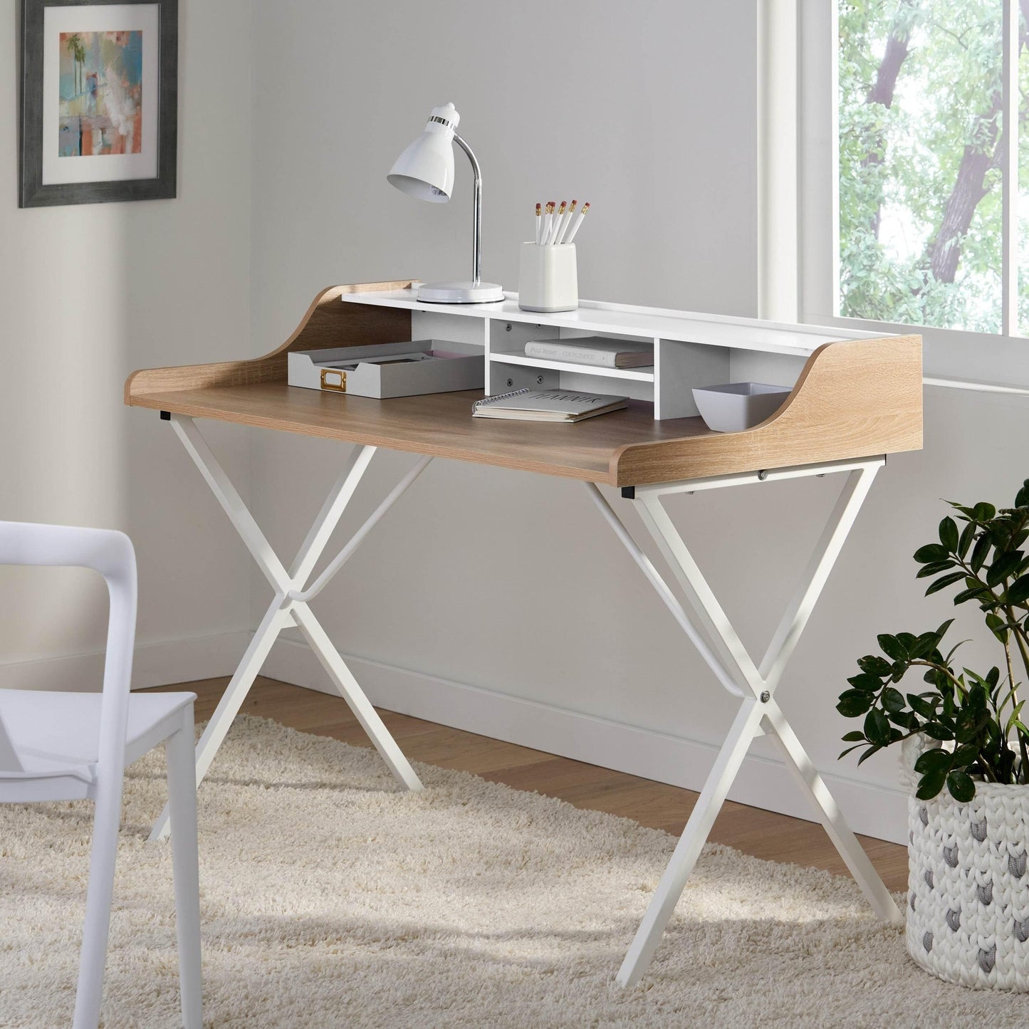 X Marks the Spot: The White and Wood Wonder Desk! - Estalios