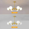 Gleaming Gold Sputnik Chandelier: Modern Globe Lights! Illuminate your Home with the Stunning Gold Chandelier, a Modern Masterpiece Featuring Six Frosted Globes - Estalios