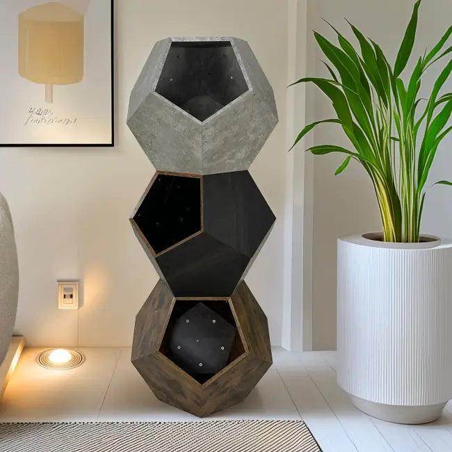 Modern Multifunctional Cat Bed and Side Table in Dark Wood - Estalios