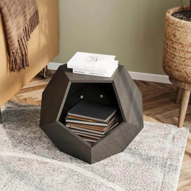Modern Multifunctional Cat Bed and Side Table in Dark Wood - Estalios