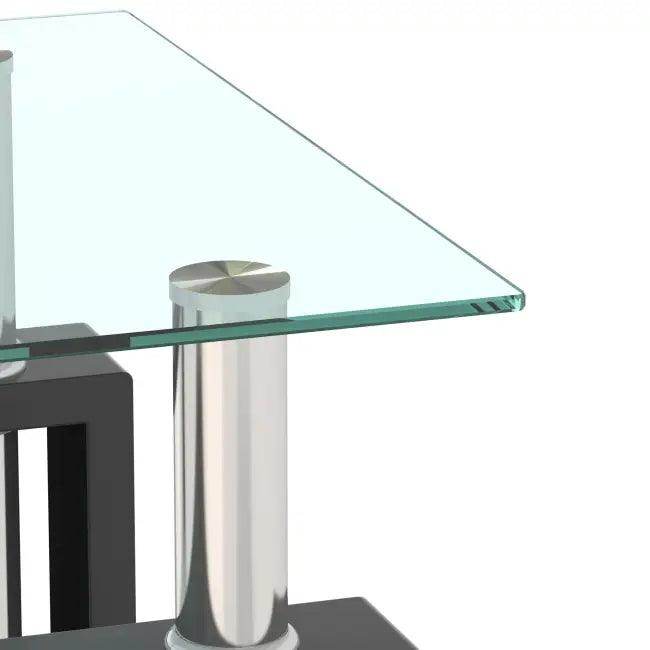 Stunning Glass-Topped End Table Duo for Modern Elegance - Estalios