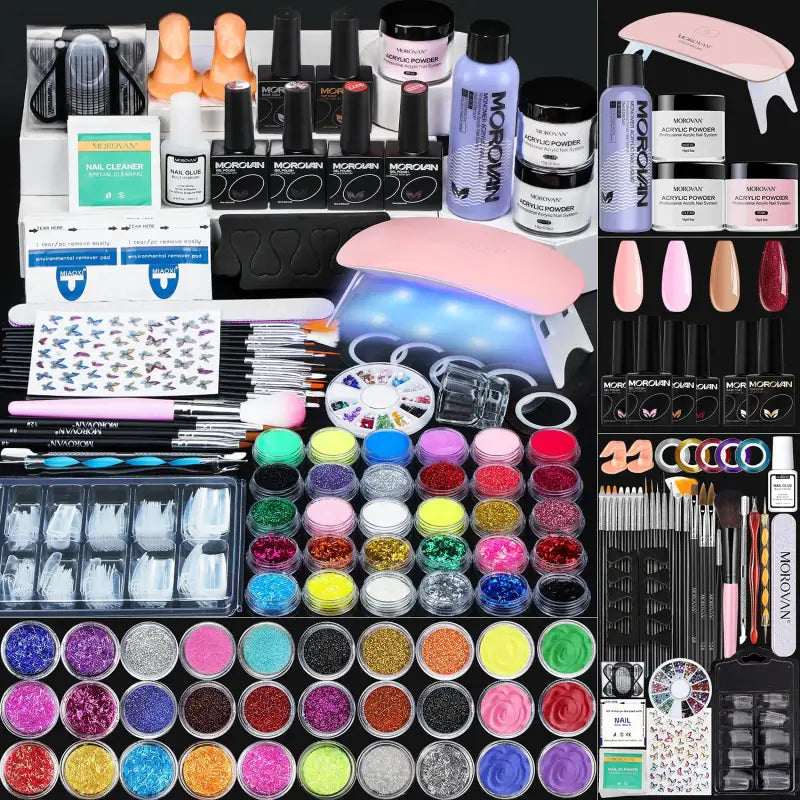 Morovan Acrylic Nail Kit with UV Lamp for Salon-Quality Nails at Home