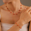 Coral flower necklace and bracelet set.