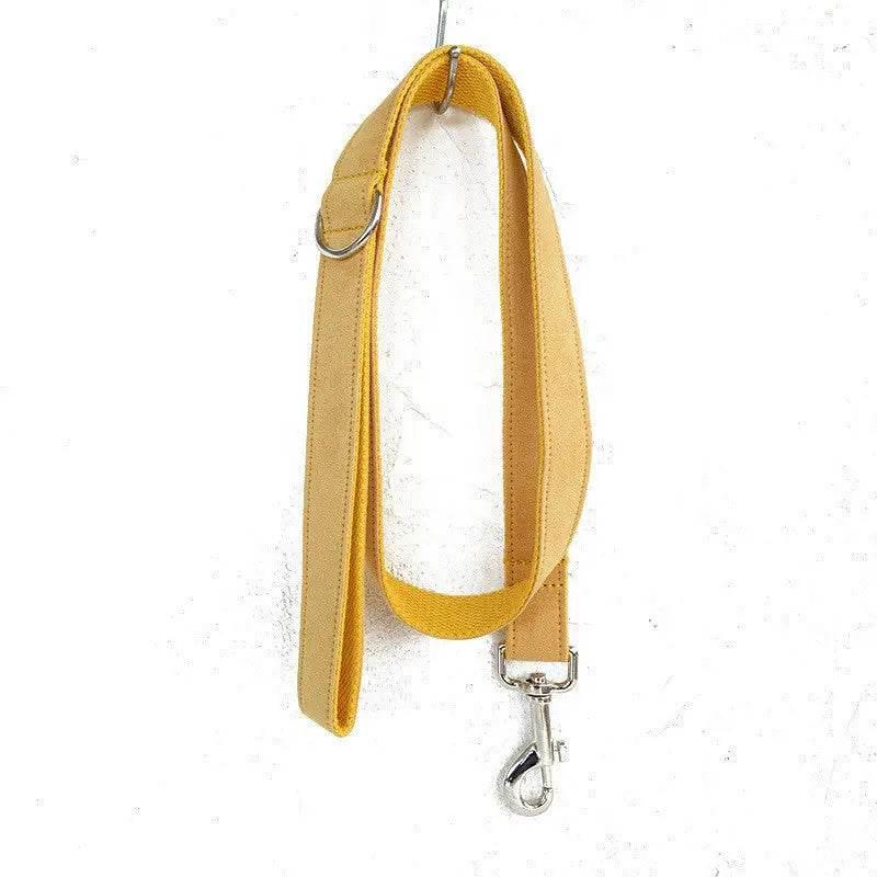 Nala Pet Dog Collar Traction Rope in Yellow Polyester - Estalios