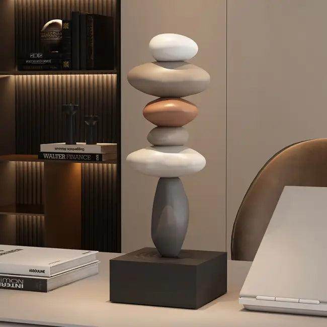 Electrifying Stacked Stone Sculpture for Dynamic Home Decor - Estalios