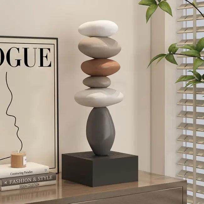 Electrifying Stacked Stone Sculpture for Dynamic Home Decor - Estalios