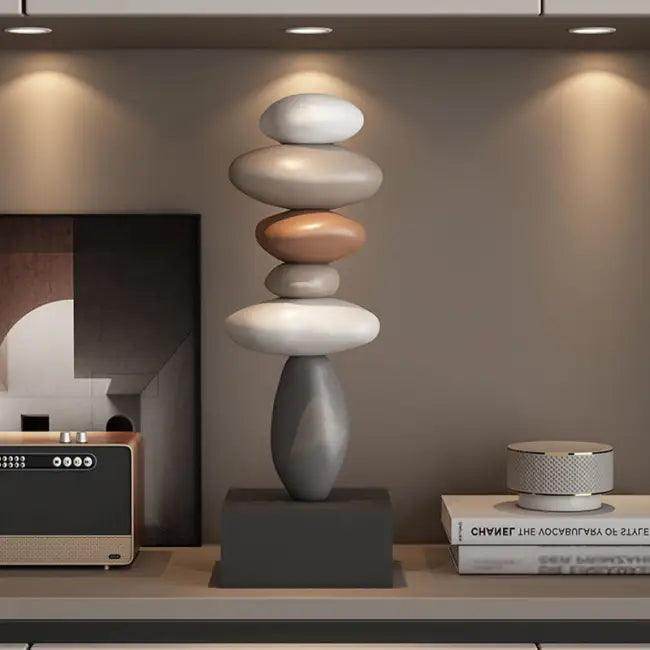 Electrifying Stacked Stone Sculpture for Dynamic Home Decor - Estalios