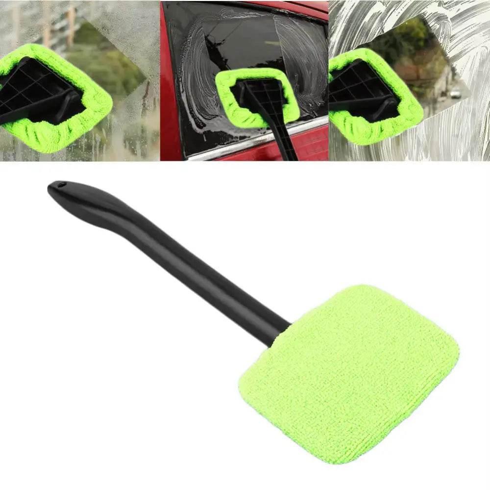 Car Window Cleaner Brush Kit with Long Handle for Interior Windshield Cleaning - Auto Glass Wiper Accessories - Estalios