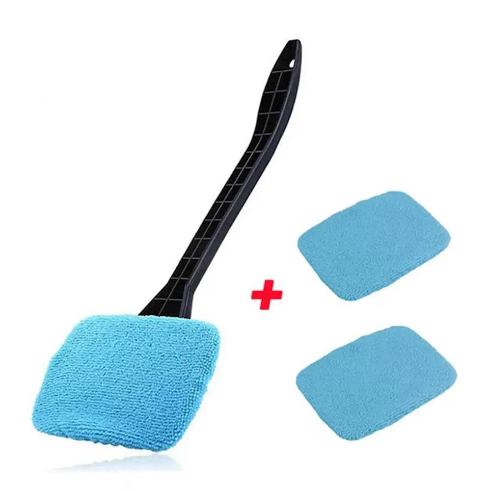 Car Window Cleaner Brush Kit with Long Handle for Interior Windshield Cleaning - Auto Glass Wiper Accessories - Estalios