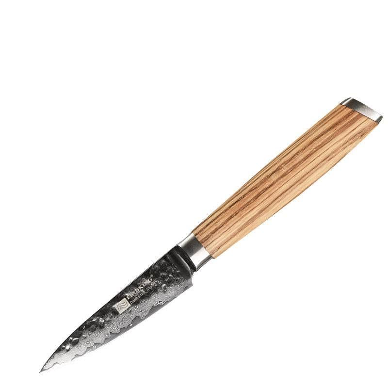 New Damascus 3.5 Inch Fruit Knife with Solid Wood Handle - Estalios