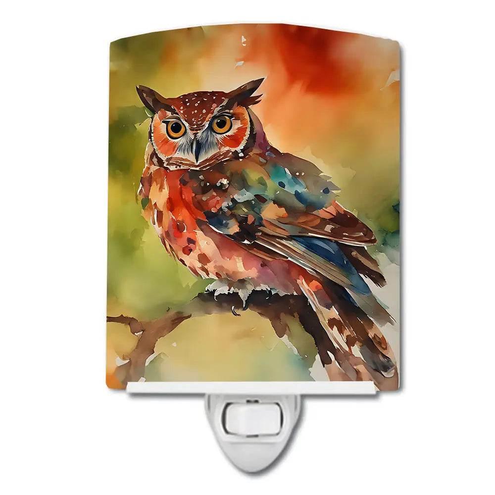 Usa Made Owl Night Light: Watercolor Wonders! **product Description:** Drift off to Dreamland with our Enchanting Owl Watercolor Night Light, a Charming Addition - Estalios