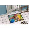 Roar-some Welcome: Hippie Animal Leopard Doormat! Unleash your Wild Side with our Colorful Leopard Doormat. this Vibrant - Estalios