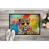 Roar-some Welcome: Hippie Animal Leopard Doormat! Unleash your Wild Side with our Colorful Leopard Doormat. this Vibrant - Estalios