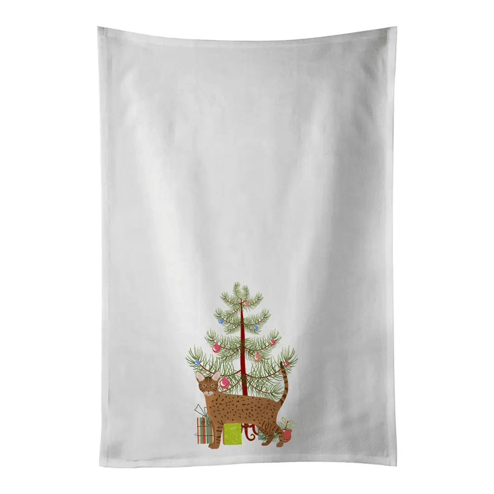 NEW Ocicat Cat Christmas Towel Set for Kitchen Elegance - Estalios