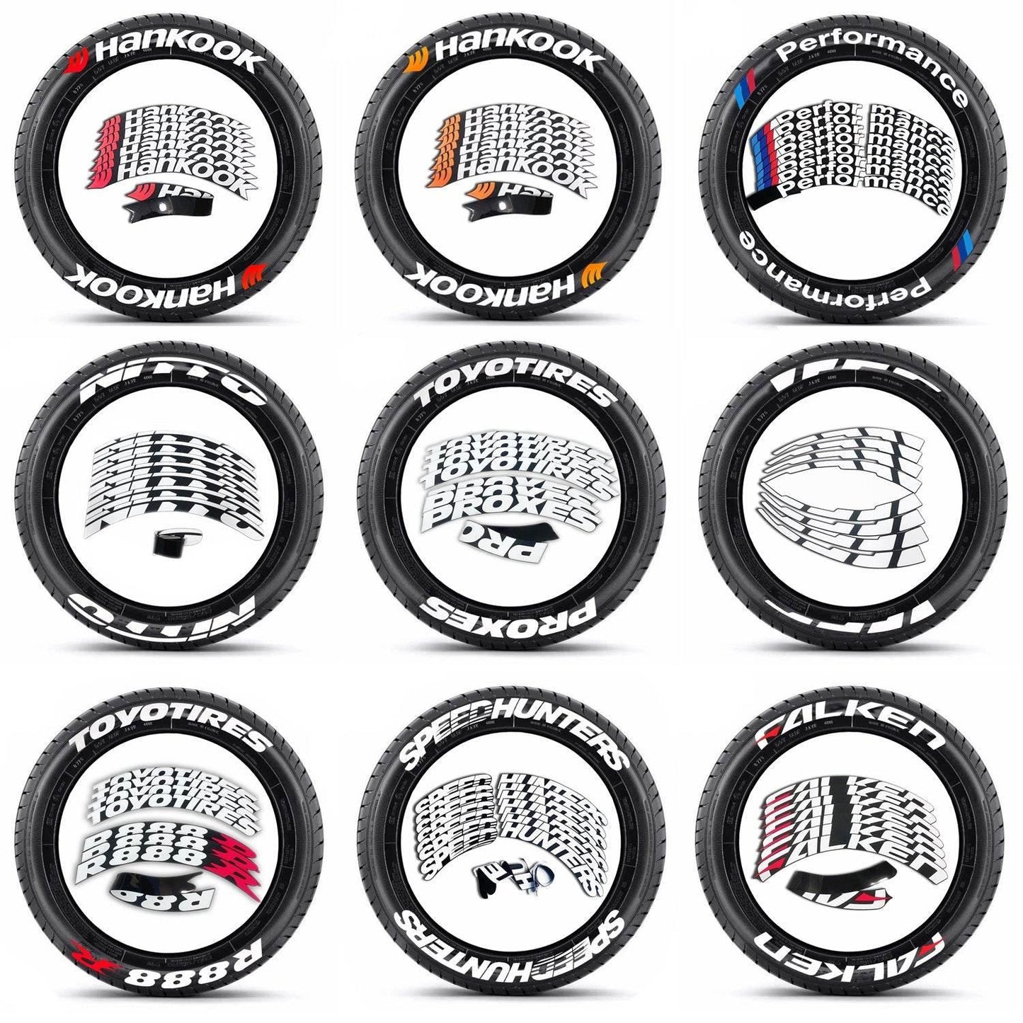 One-Piece Set Tire Letter Stickers for Stylish Customization - Estalios