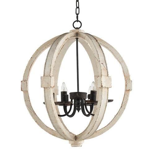Orbital Farmhouse Chandelier Blends Wood and Metal Elegance - Estalios