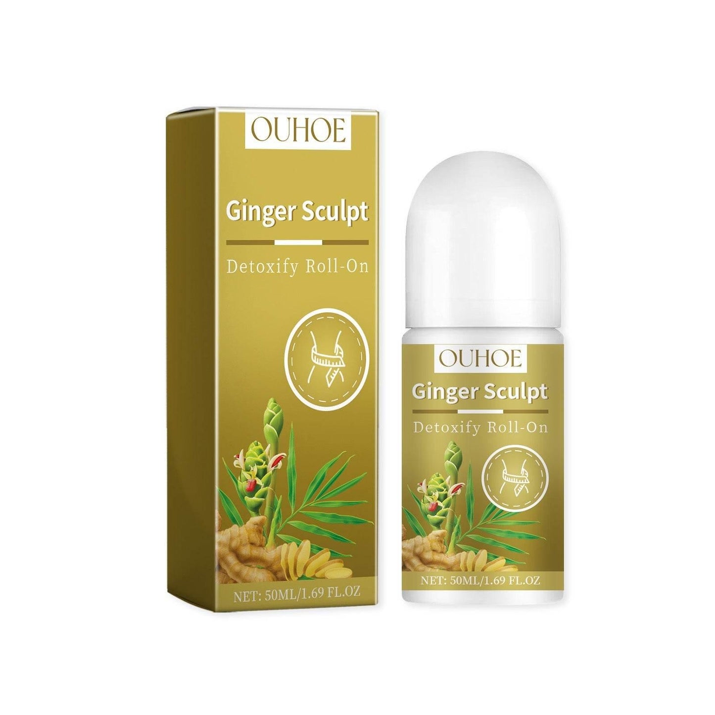 OUHOE Ginger Sculpt Detoxify Roll-On for Firming Contour - Estalios